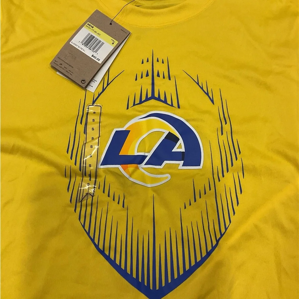 Nike Los Angeles Rams NFL Legend T-Shirt Mens Small Yellow Graphic - Picture 2 of 3